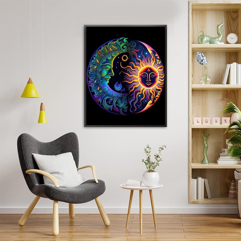 hito Moon Paint by Number for Adults-Paint by Numbers for Adults Beginner, Sun Paint by Numbers for Gift Home Wall Decor (16x20 inch) - Image 3
